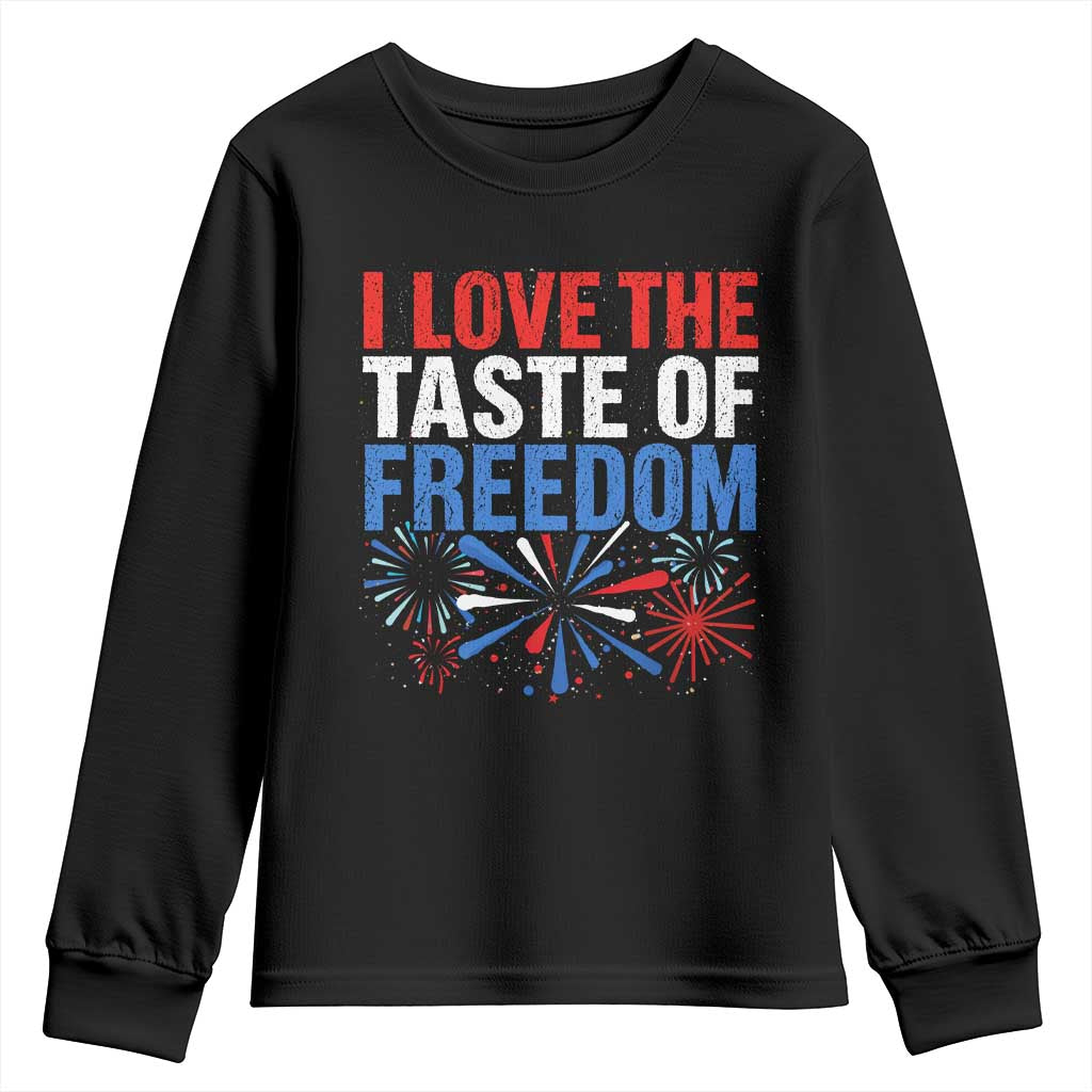 I Love The Taste Of Freedom Funny 4th of July Couple Matching Youth Sweatshirt US Fireworks