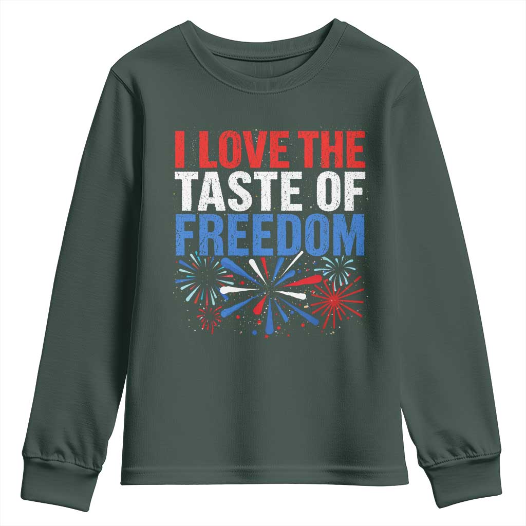 I Love The Taste Of Freedom Funny 4th of July Couple Matching Youth Sweatshirt US Fireworks