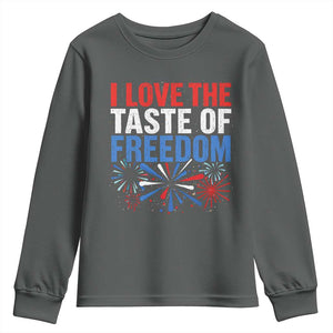 I Love The Taste Of Freedom Funny 4th of July Couple Matching Youth Sweatshirt US Fireworks