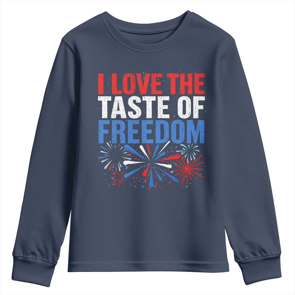 I Love The Taste Of Freedom Funny 4th of July Couple Matching Youth Sweatshirt US Fireworks