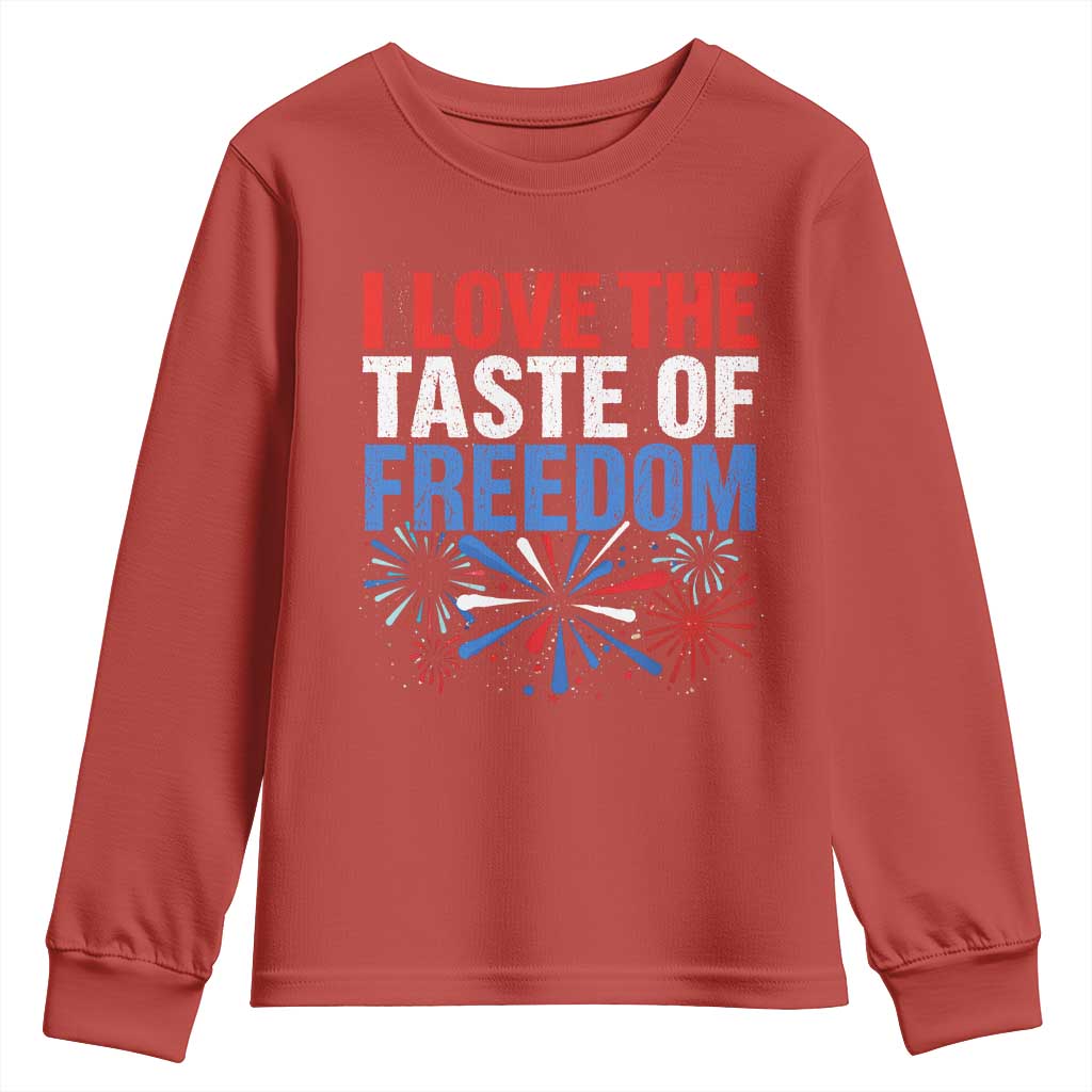 I Love The Taste Of Freedom Funny 4th of July Couple Matching Youth Sweatshirt US Fireworks