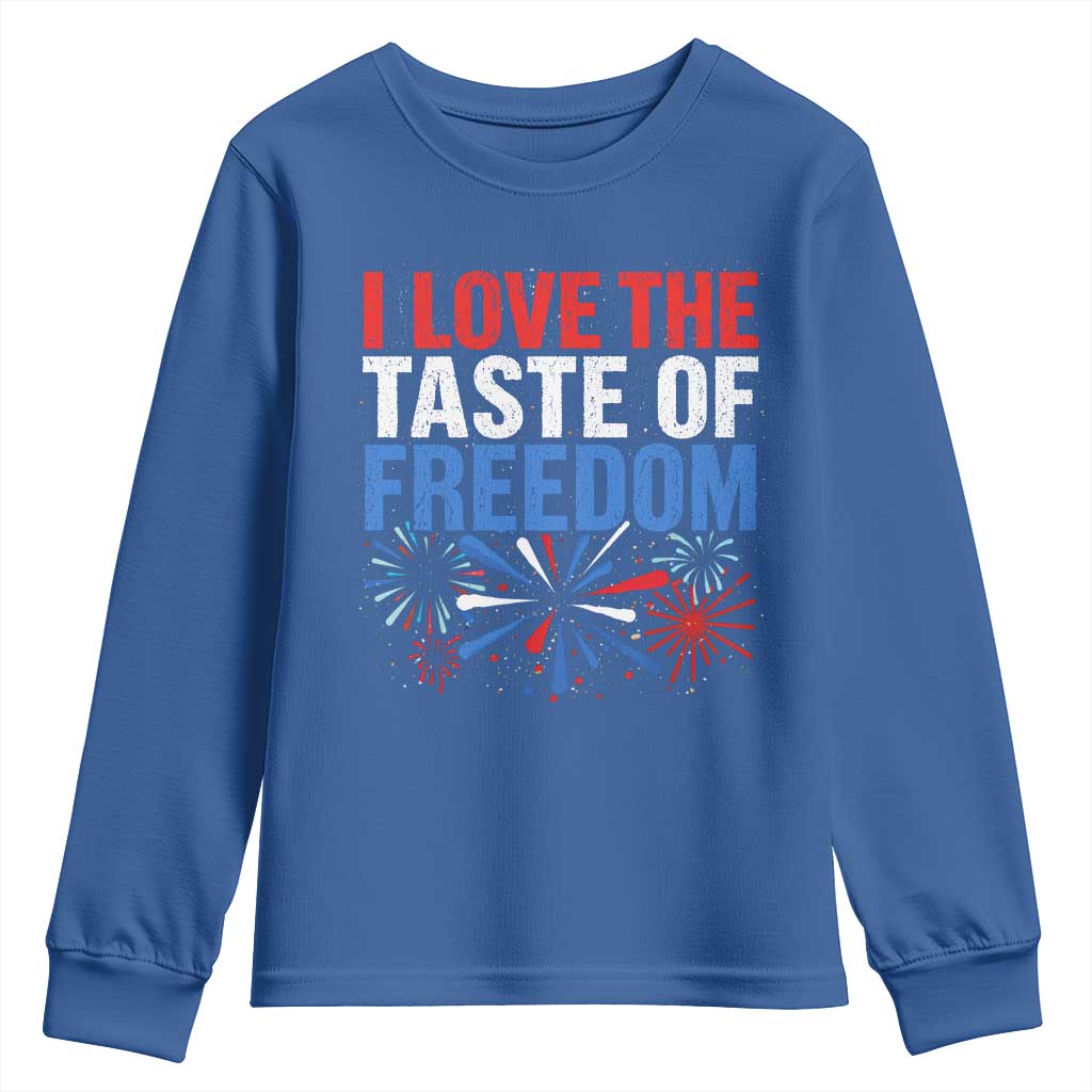 I Love The Taste Of Freedom Funny 4th of July Couple Matching Youth Sweatshirt US Fireworks