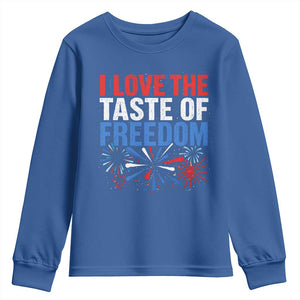 I Love The Taste Of Freedom Funny 4th of July Couple Matching Youth Sweatshirt US Fireworks