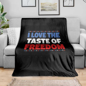 I Love The Taste Of Freedom Funny 4th of July Couple Matching Throw Blanket