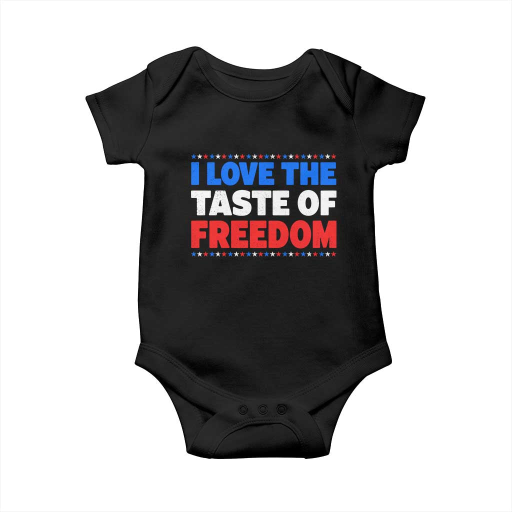 I Love The Taste Of Freedom Funny 4th of July Couple Matching Baby Onesie TS11 Black Print Your Wear