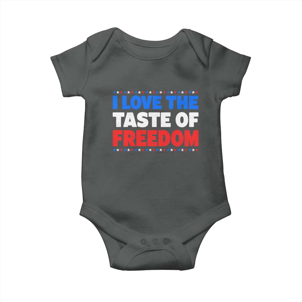 I Love The Taste Of Freedom Funny 4th of July Couple Matching Baby Onesie