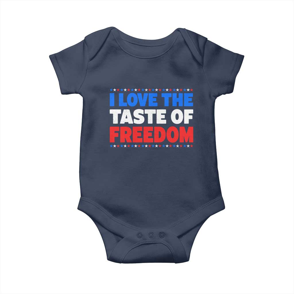 I Love The Taste Of Freedom Funny 4th of July Couple Matching Baby Onesie