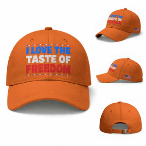 I Love The Taste Of Freedom Funny 4th of July Couple Matching Baseball Cap