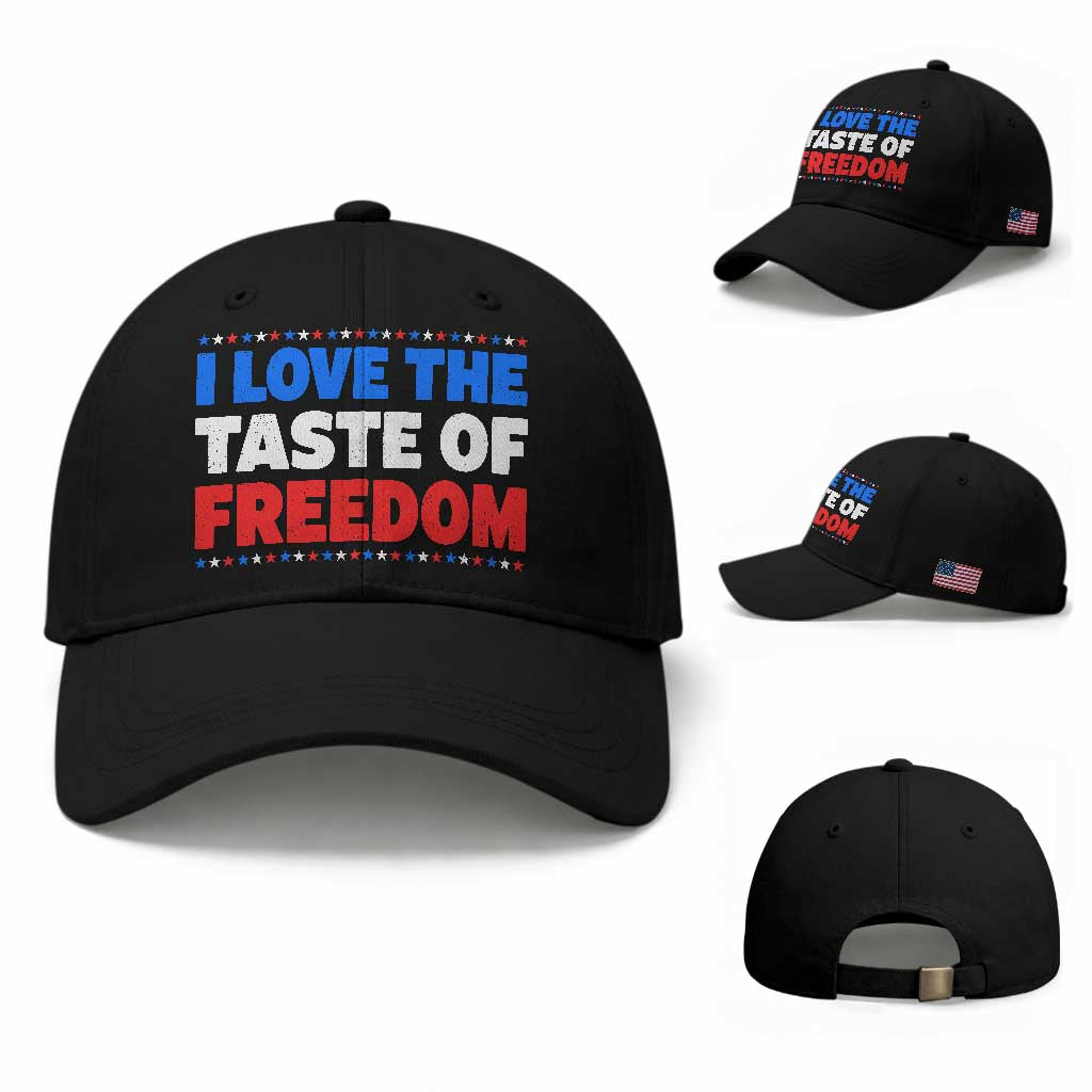 I Love The Taste Of Freedom Funny 4th of July Couple Matching Baseball Cap