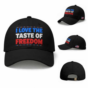 I Love The Taste Of Freedom Funny 4th of July Couple Matching Baseball Cap