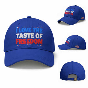 I Love The Taste Of Freedom Funny 4th of July Couple Matching Baseball Cap