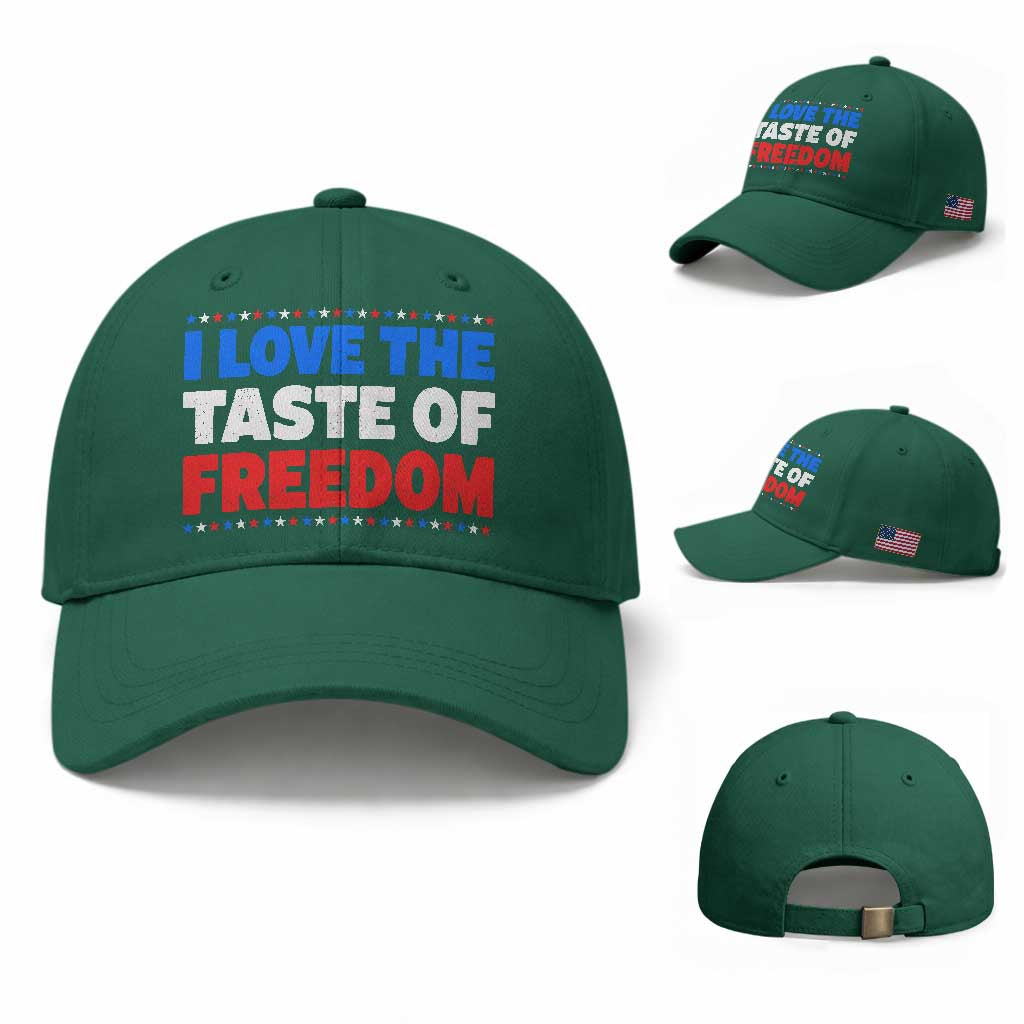 I Love The Taste Of Freedom Funny 4th of July Couple Matching Baseball Cap