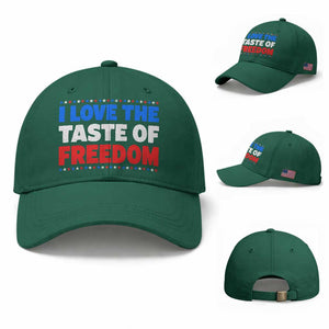 I Love The Taste Of Freedom Funny 4th of July Couple Matching Baseball Cap