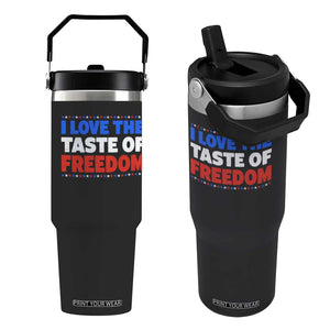 I Love The Taste Of Freedom Funny 4th of July Couple Matching Flip Straw Tumbler