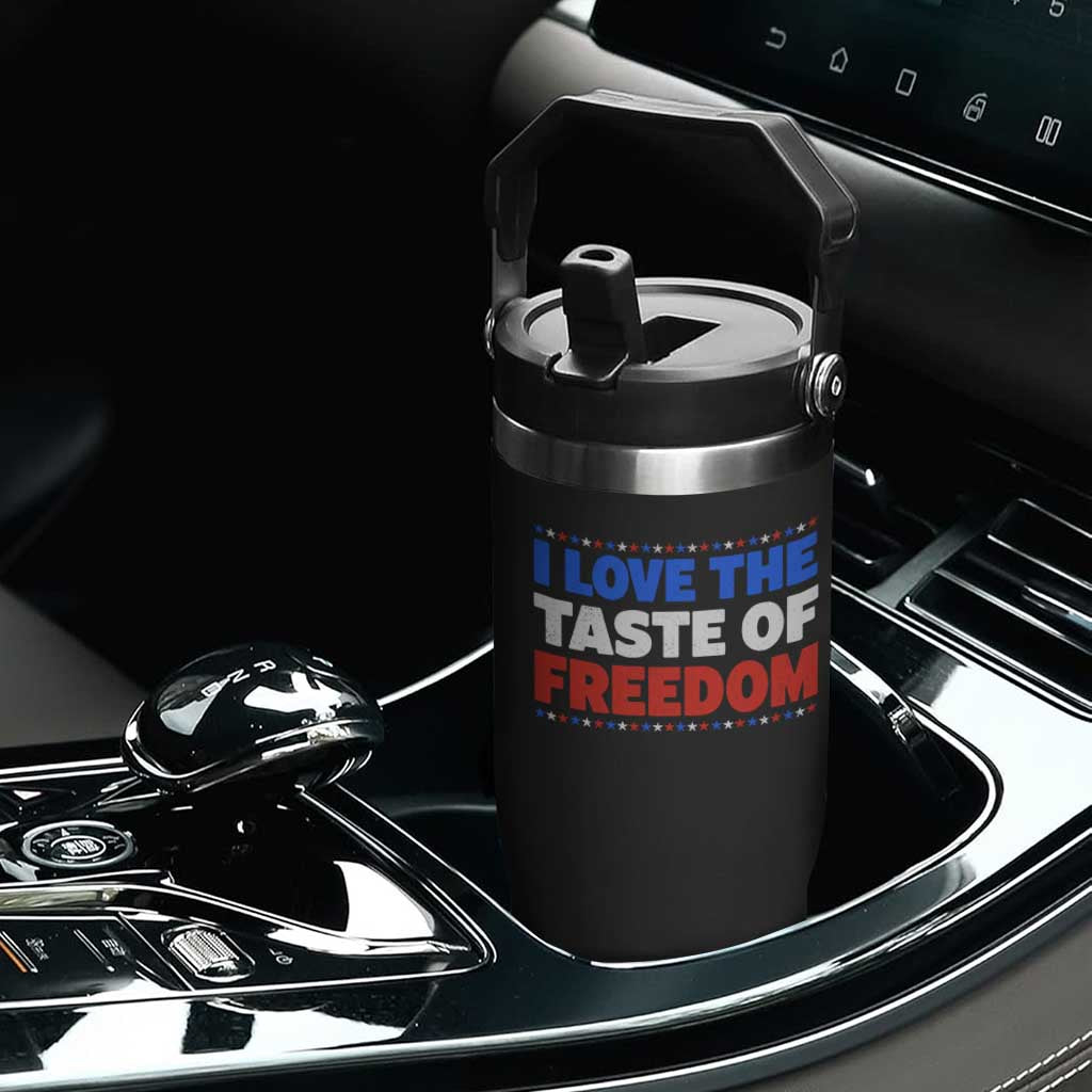 I Love The Taste Of Freedom Funny 4th of July Couple Matching Flip Straw Tumbler