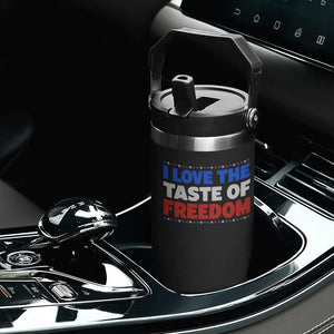 I Love The Taste Of Freedom Funny 4th of July Couple Matching Flip Straw Tumbler