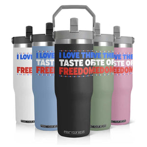 I Love The Taste Of Freedom Funny 4th of July Couple Matching Flip Straw Tumbler
