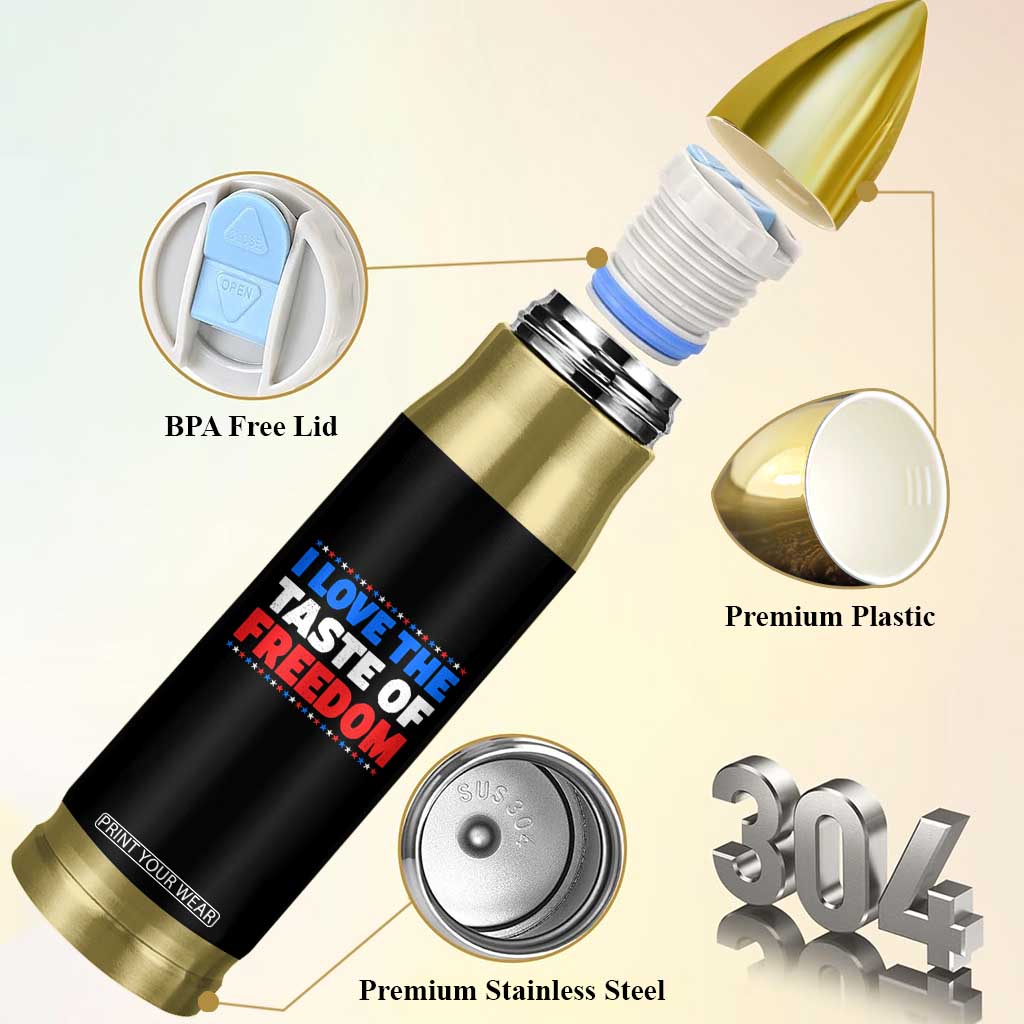 I Love The Taste Of Freedom Funny 4th of July Couple Matching Bullet Tumbler
