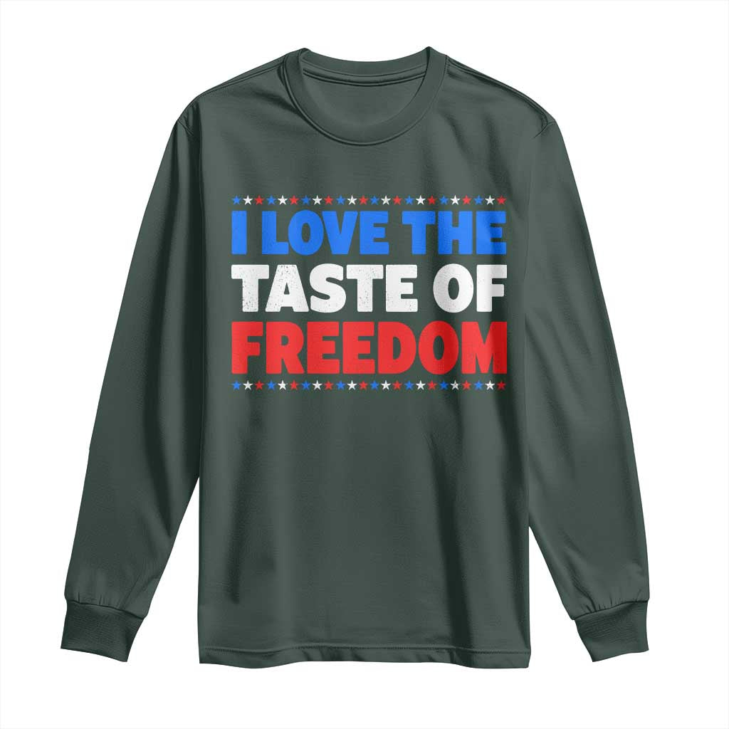 I Love The Taste Of Freedom Funny 4th of July Couple Matching Long Sleeve Shirt
