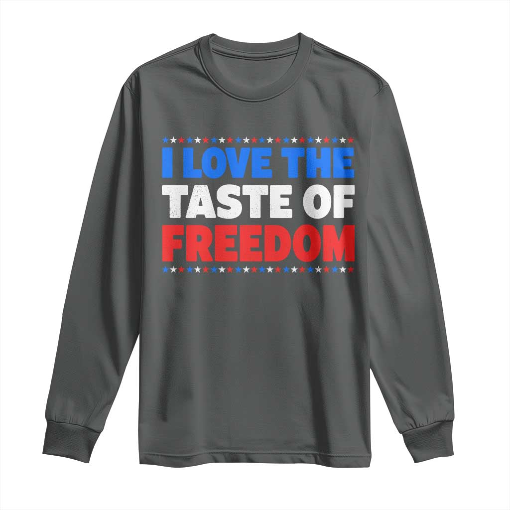 I Love The Taste Of Freedom Funny 4th of July Couple Matching Long Sleeve Shirt