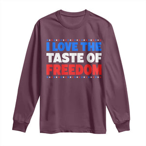 I Love The Taste Of Freedom Funny 4th of July Couple Matching Long Sleeve Shirt