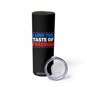 I Love The Taste Of Freedom Funny 4th of July Couple Matching Skinny Tumbler