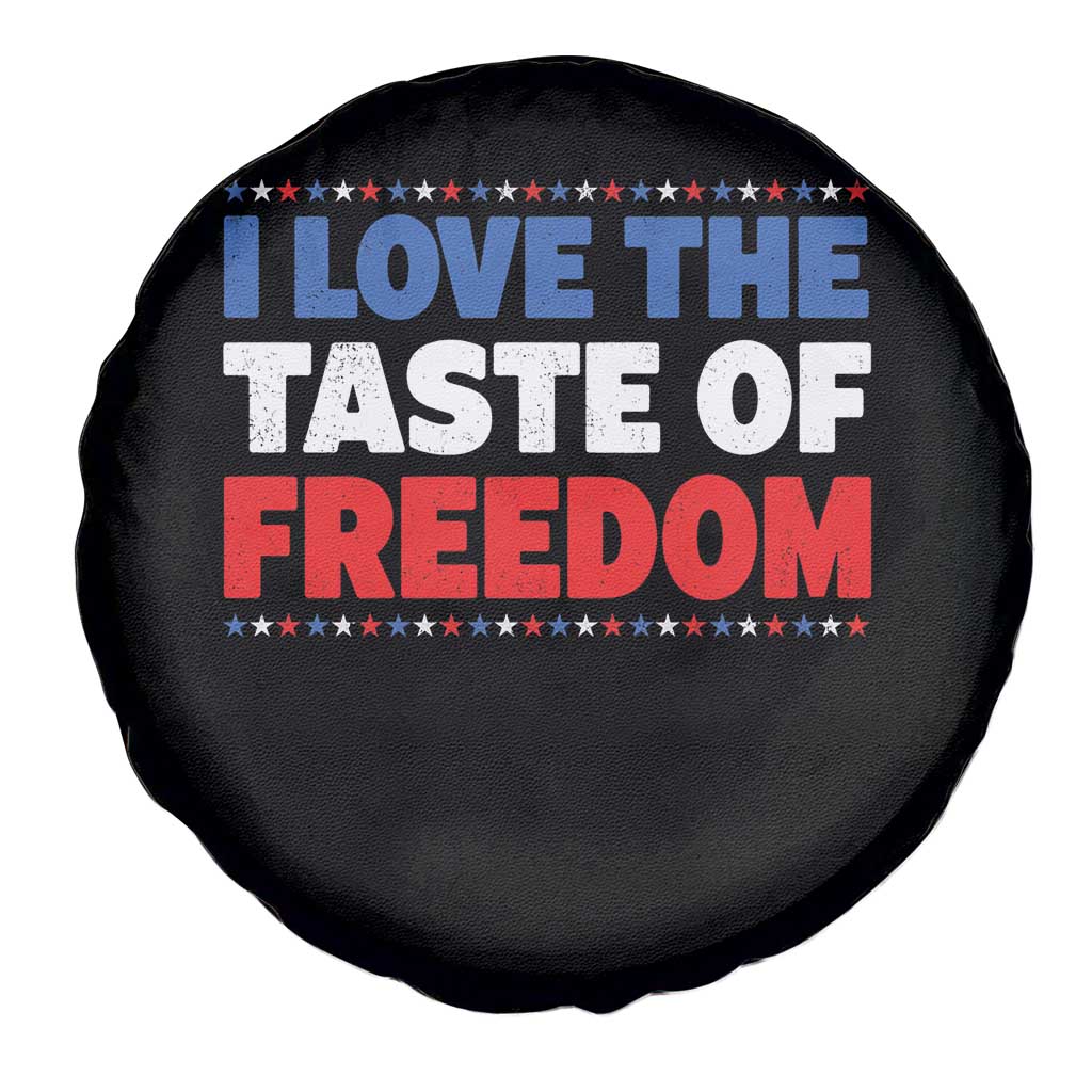I Love The Taste Of Freedom Funny 4th of July Couple Matching Spare Tire Cover