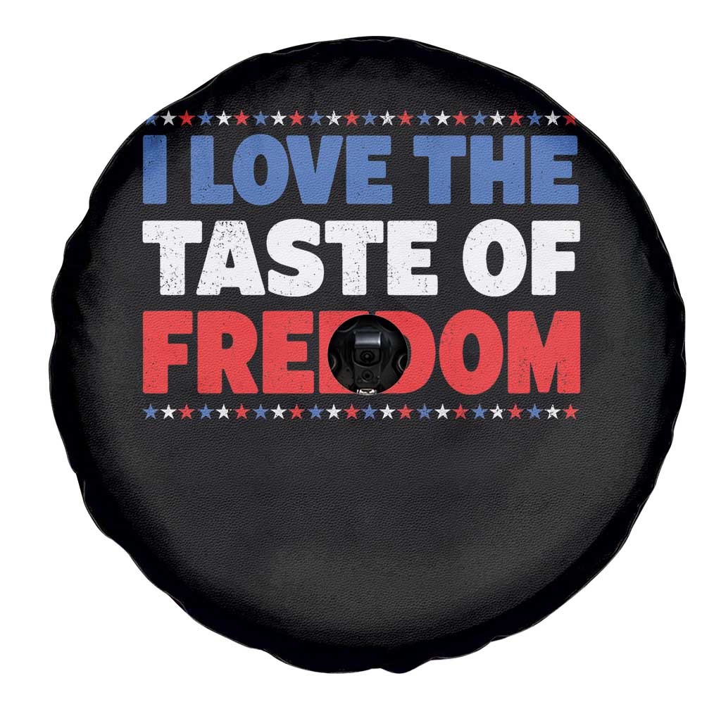 I Love The Taste Of Freedom Funny 4th of July Couple Matching Spare Tire Cover
