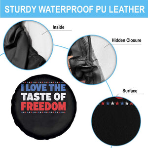I Love The Taste Of Freedom Funny 4th of July Couple Matching Spare Tire Cover