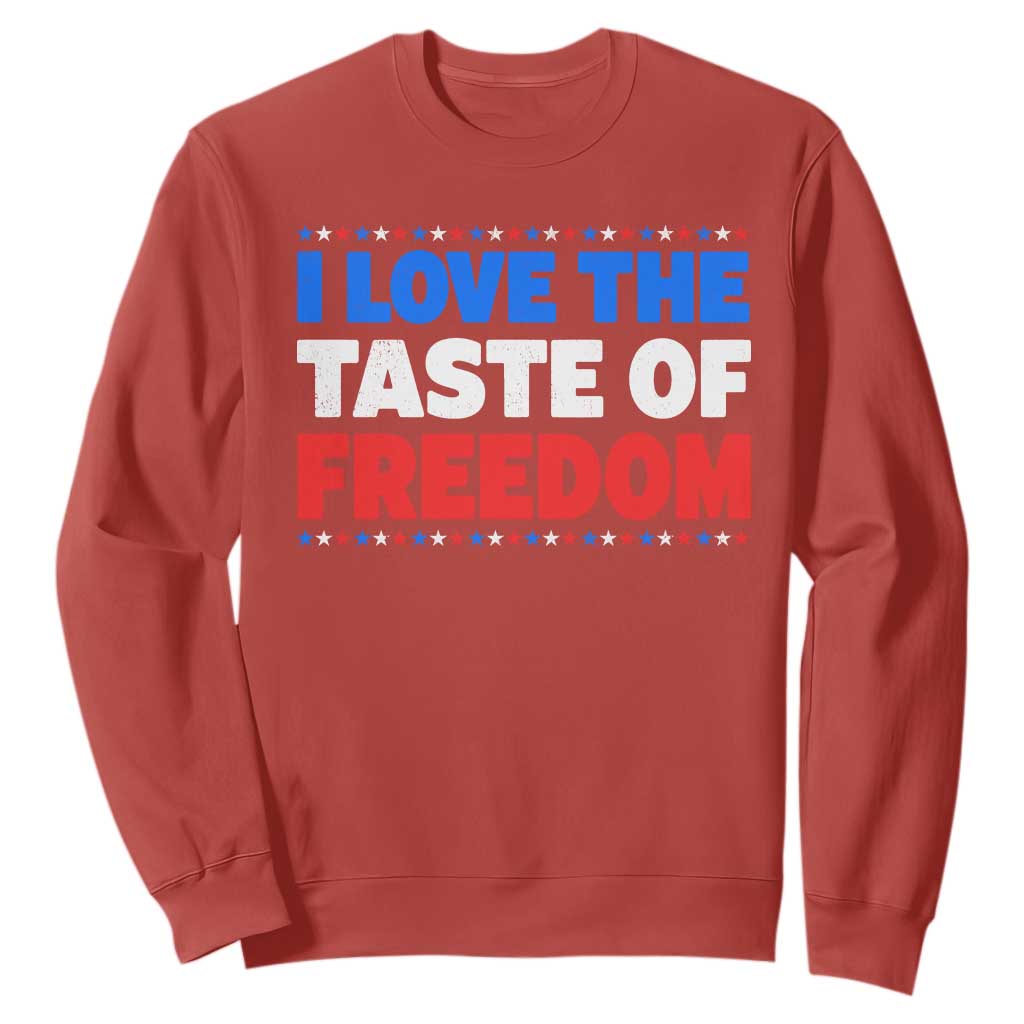 I Love The Taste Of Freedom Funny 4th of July Couple Matching Sweatshirt