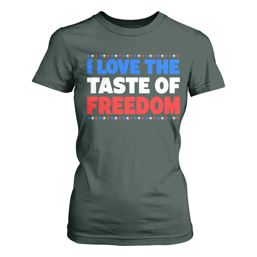 I Love The Taste Of Freedom Funny 4th of July Couple Matching T Shirt For Women