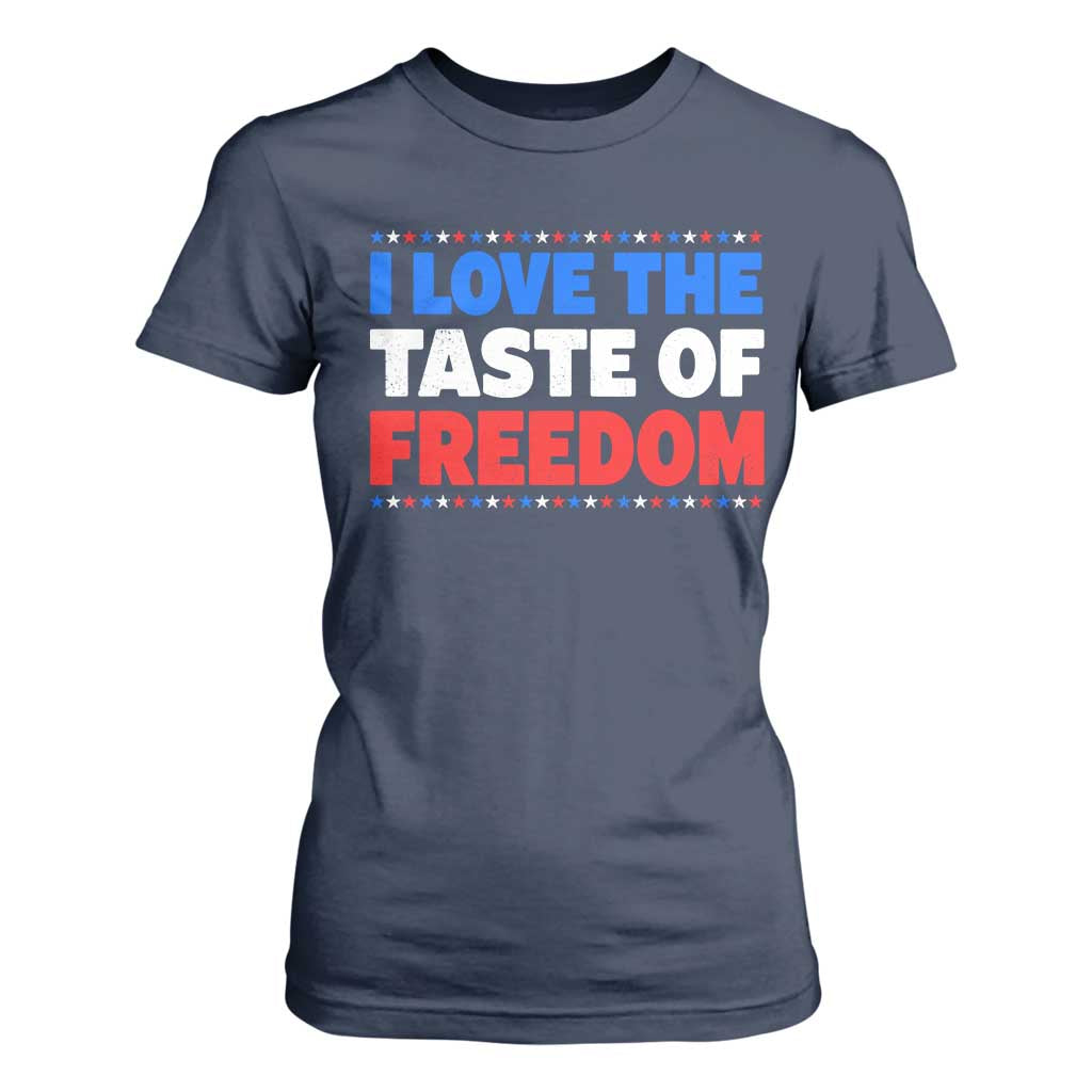 I Love The Taste Of Freedom Funny 4th of July Couple Matching T Shirt For Women