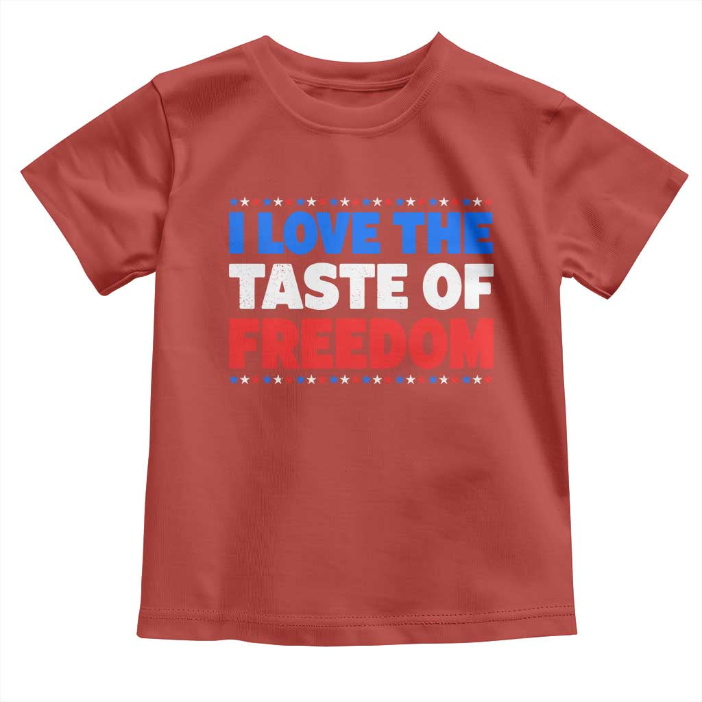 I Love The Taste Of Freedom Funny 4th of July Couple Matching Toddler T Shirt