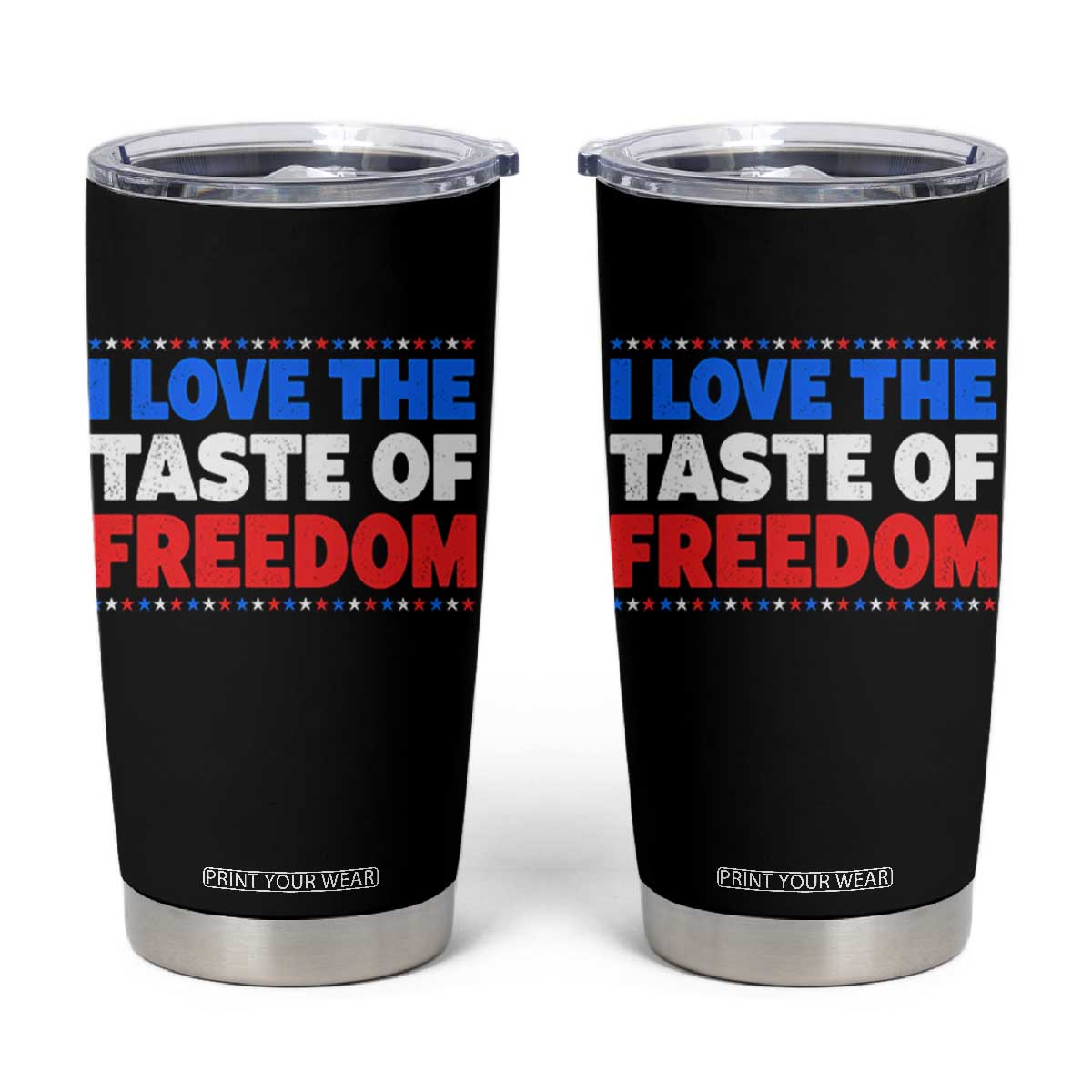I Love The Taste Of Freedom Funny 4th of July Couple Matching Tumbler Cup