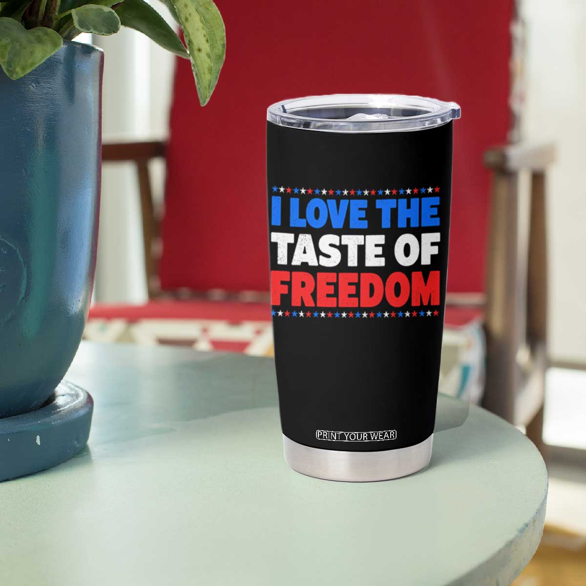 I Love The Taste Of Freedom Funny 4th of July Couple Matching Tumbler Cup