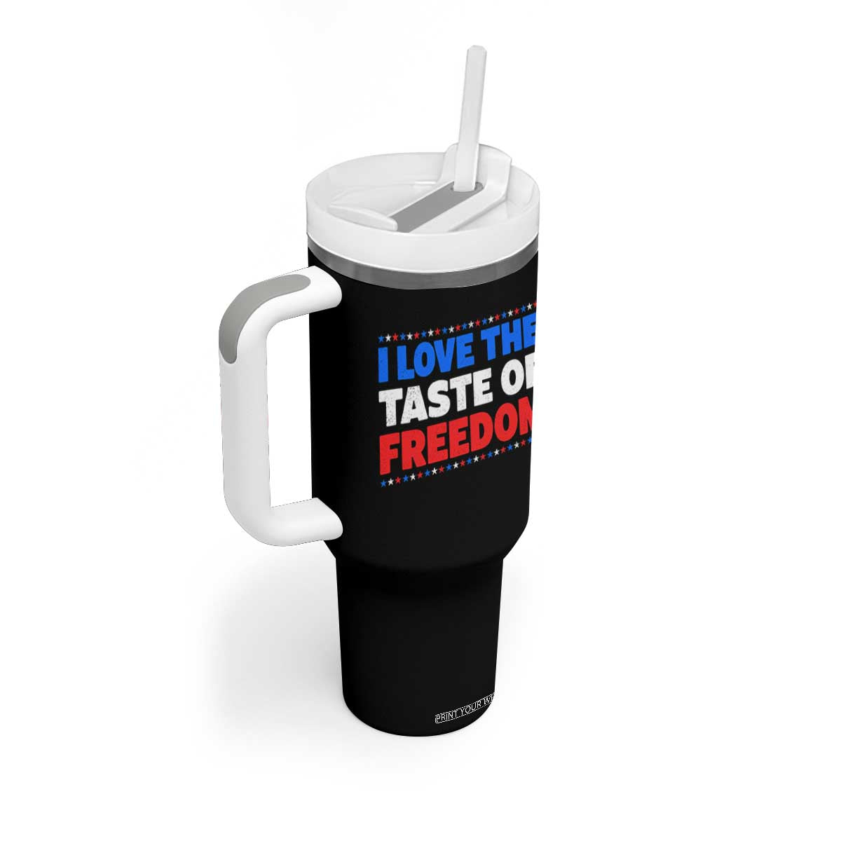 I Love The Taste Of Freedom Funny 4th of July Couple Matching Tumbler With Handle