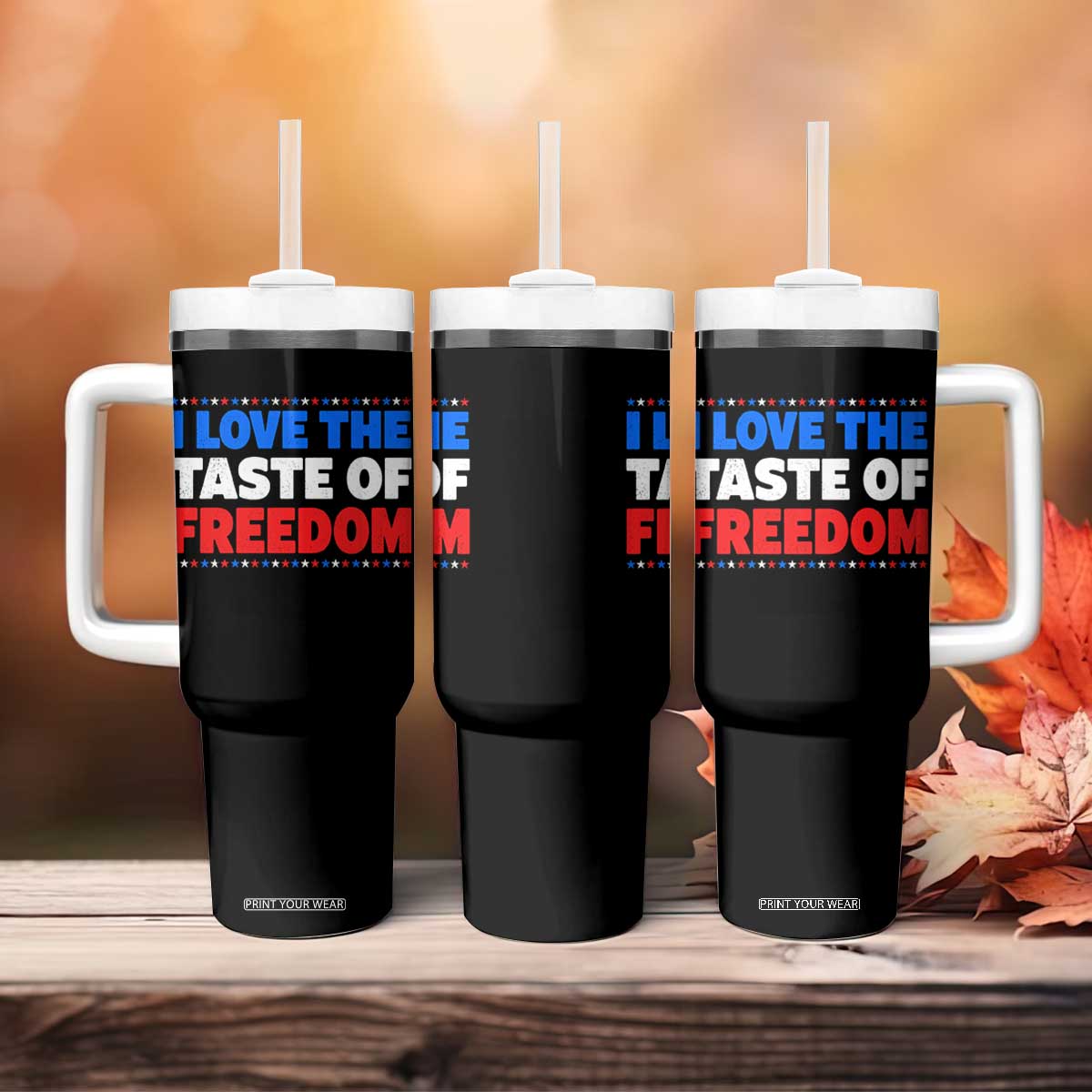 I Love The Taste Of Freedom Funny 4th of July Couple Matching Tumbler With Handle
