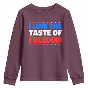 I Love The Taste Of Freedom Funny 4th of July Couple Matching Youth Sweatshirt
