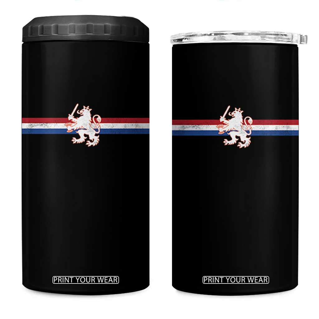 Nederland Dutch Republic Lion Vintage Holland Flag 4 in 1 Can Cooler Tumbler TS11 One Size: 16 oz Black Print Your Wear