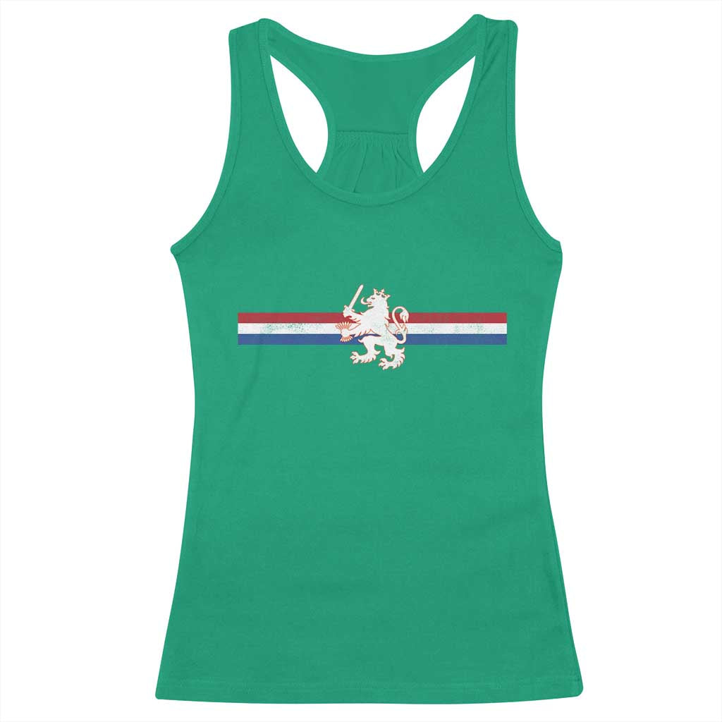 Nederland Dutch Republic Lion Vintage Holland Flag Racerback Tank Top
