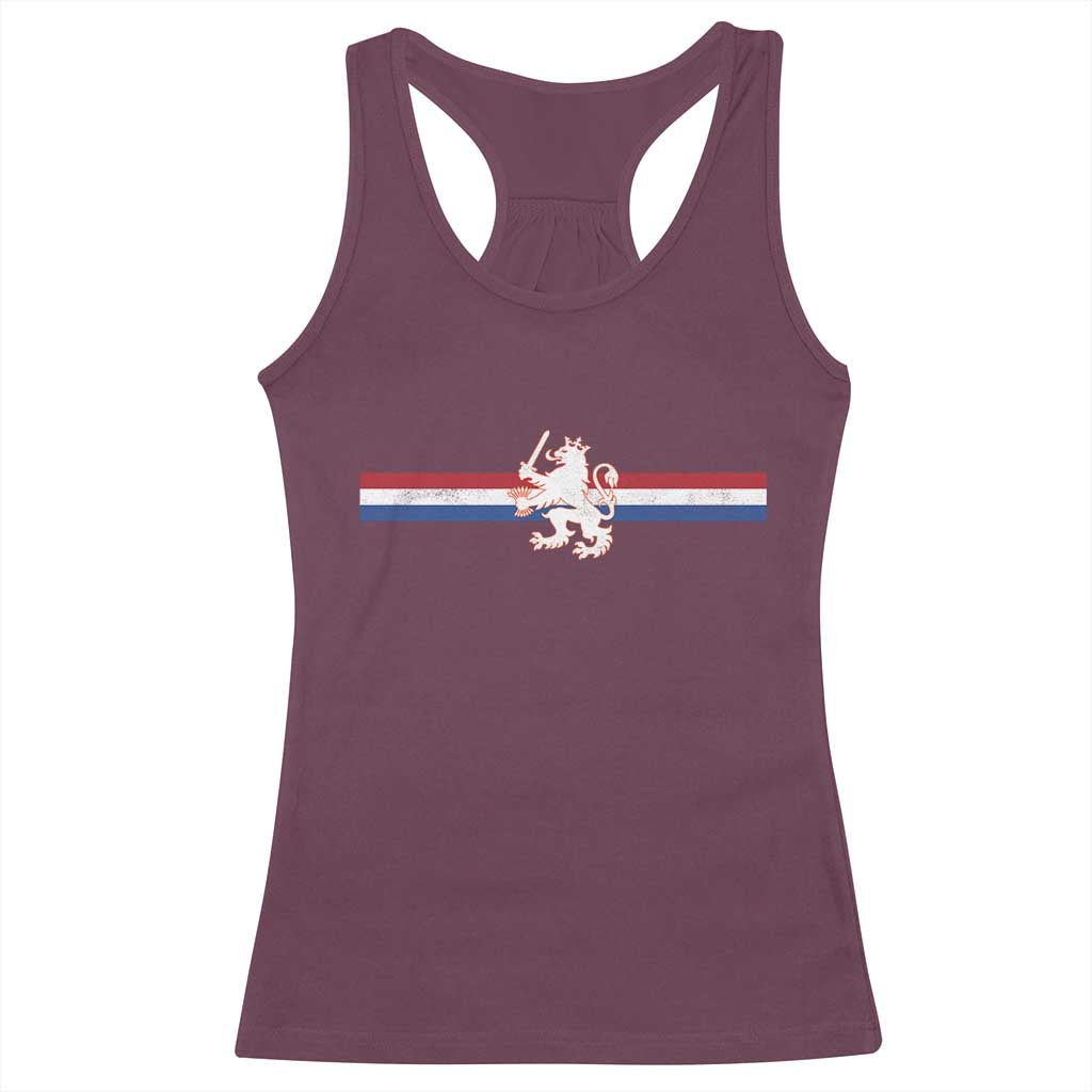 Nederland Dutch Republic Lion Vintage Holland Flag Racerback Tank Top