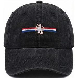 Nederland Dutch Republic Lion Vintage Holland Flag Washed Cotton Baseball Cap