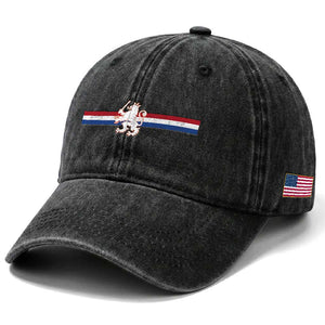 Nederland Dutch Republic Lion Vintage Holland Flag Washed Cotton Baseball Cap