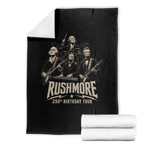 Rushmore 250th Birthday Tour Throw Blanket Funny Presidents Rockstar Music