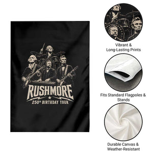 Rushmore 250th Birthday Tour Garden Flag Funny Presidents Rockstar Music