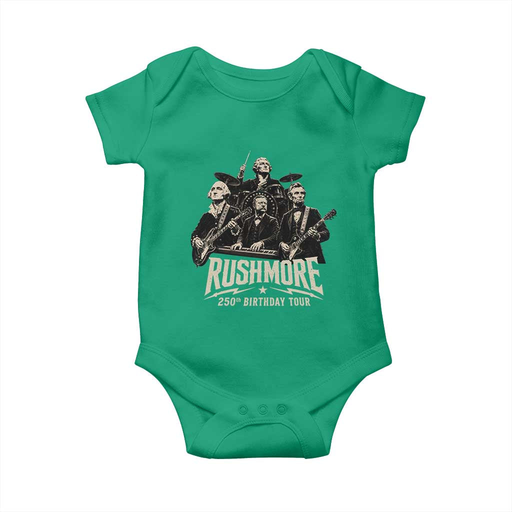 Rushmore 250th Birthday Tour Baby Onesie Funny Presidents Rockstar Music