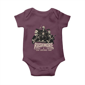 Rushmore 250th Birthday Tour Baby Onesie Funny Presidents Rockstar Music
