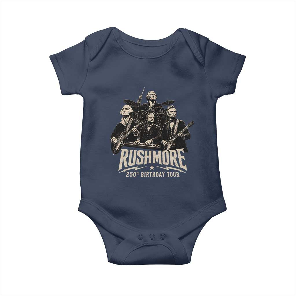 Rushmore 250th Birthday Tour Baby Onesie Funny Presidents Rockstar Music