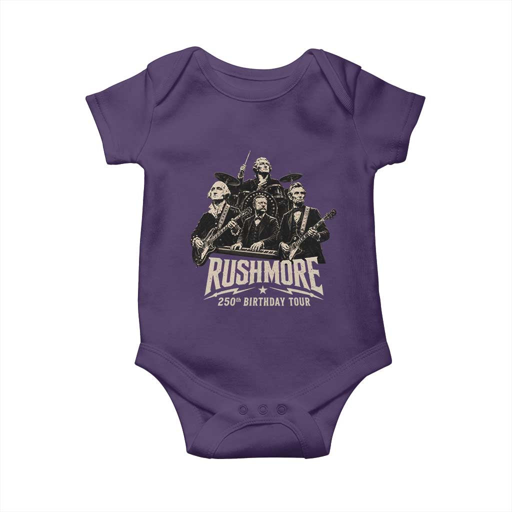 Rushmore 250th Birthday Tour Baby Onesie Funny Presidents Rockstar Music