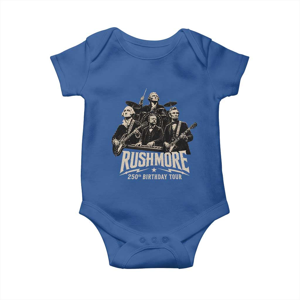 Rushmore 250th Birthday Tour Baby Onesie Funny Presidents Rockstar Music